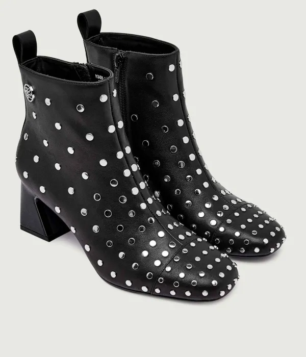Ботильоны Beata из кожи с широким каблуком Karl Lagerfeld, черный — фото 3