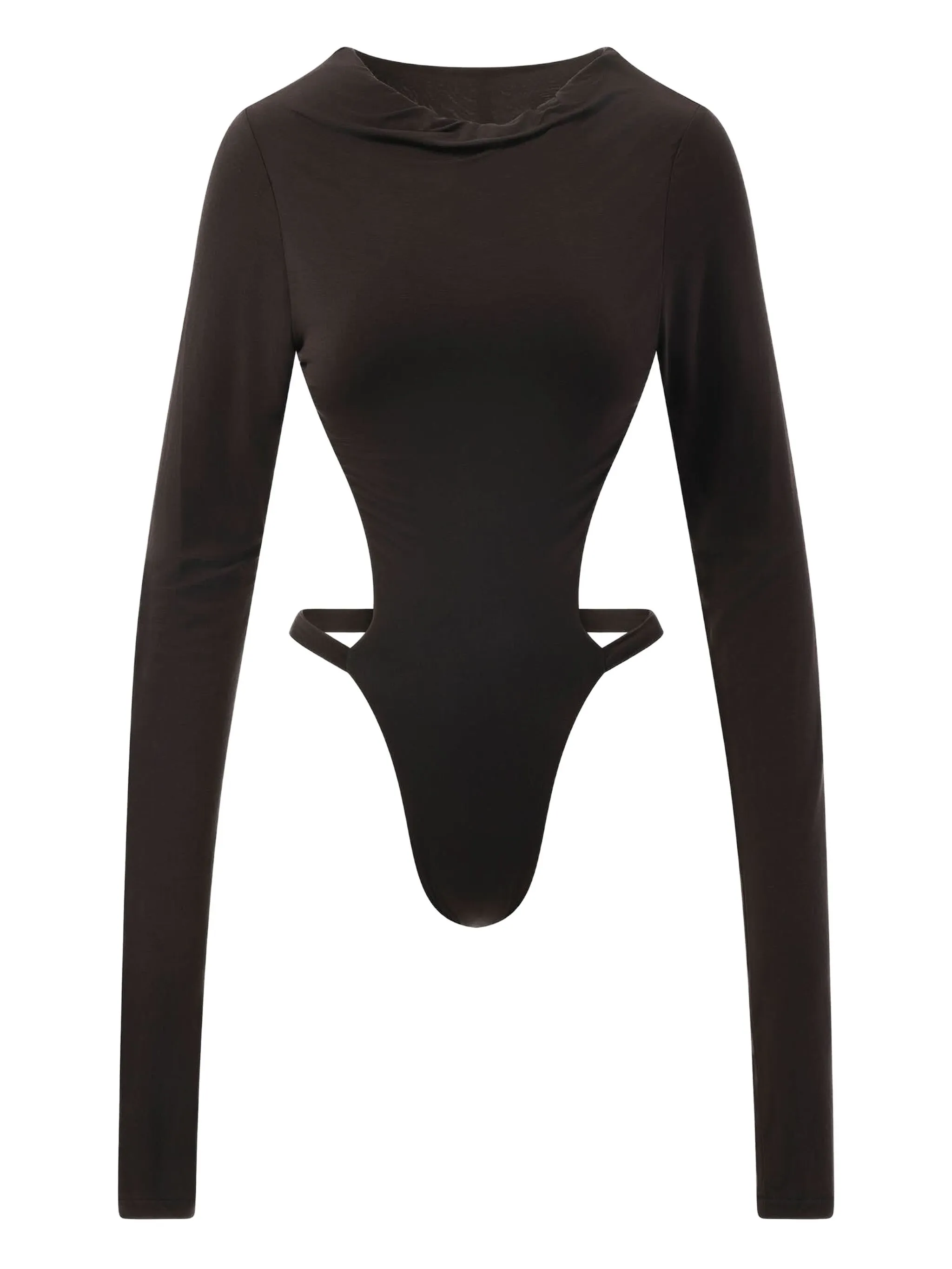 

Боди с длинными рукавами и вырезом Entire Studios, коричневый