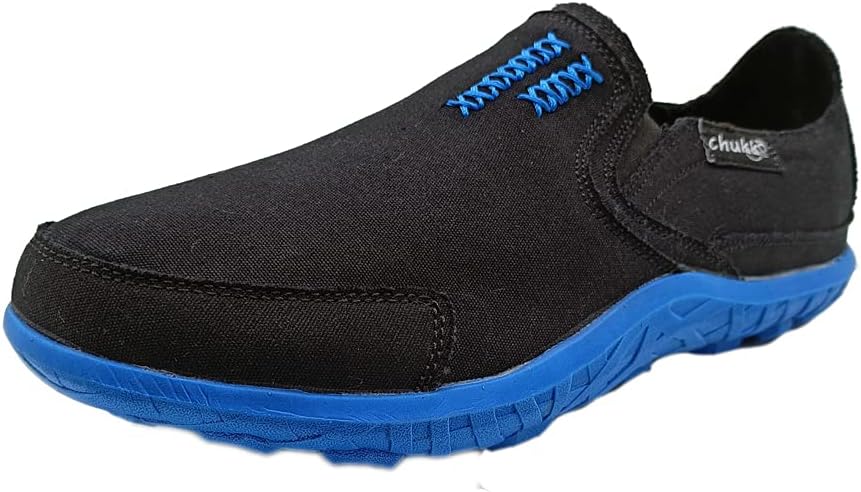 

Мужские повседневные лоферы на холщовой основе Chukks, удобные плоские лодочные туфли, черный