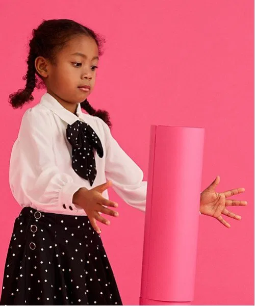 Детская блузка в горошек Kate Spade New York Kids с бантом белая