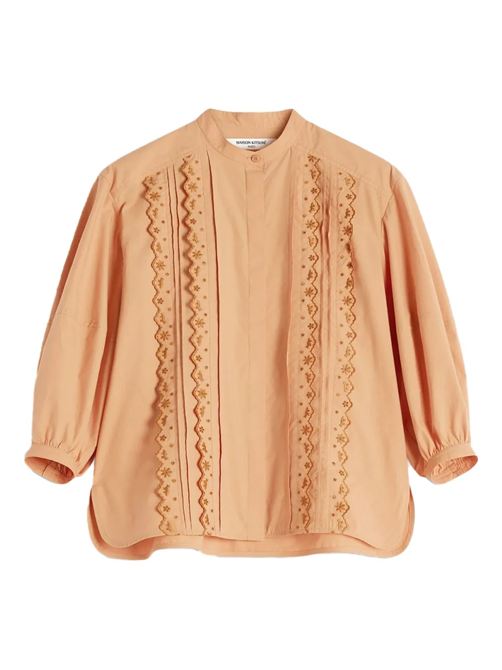 

Рубашка с длинными рукавами и вышивкой Maison Kitsuné, нейтральный