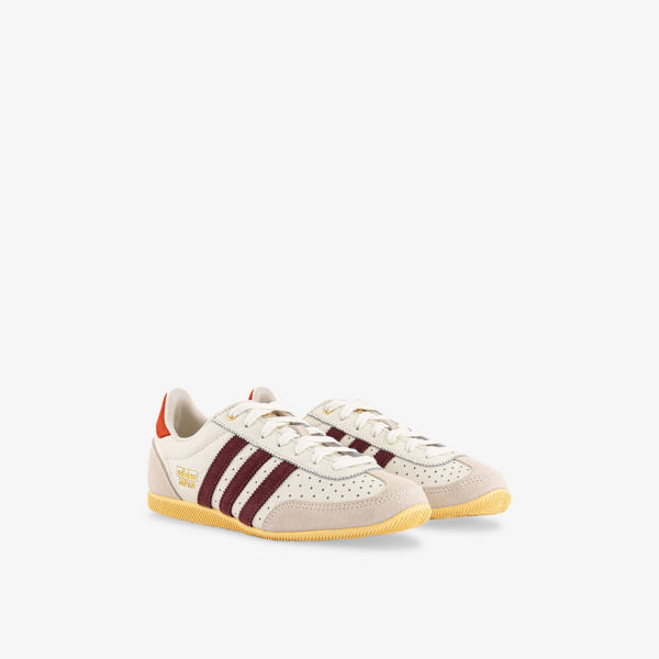 Кроссовки кожаные Adidas Japan, белый / красный — фото 3
