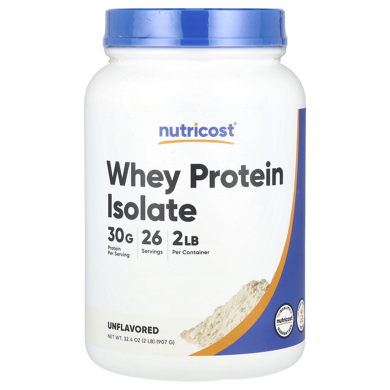 

Nutricost, Изолят сывороточного протеина, без добавок, 907 г (2 фунта)