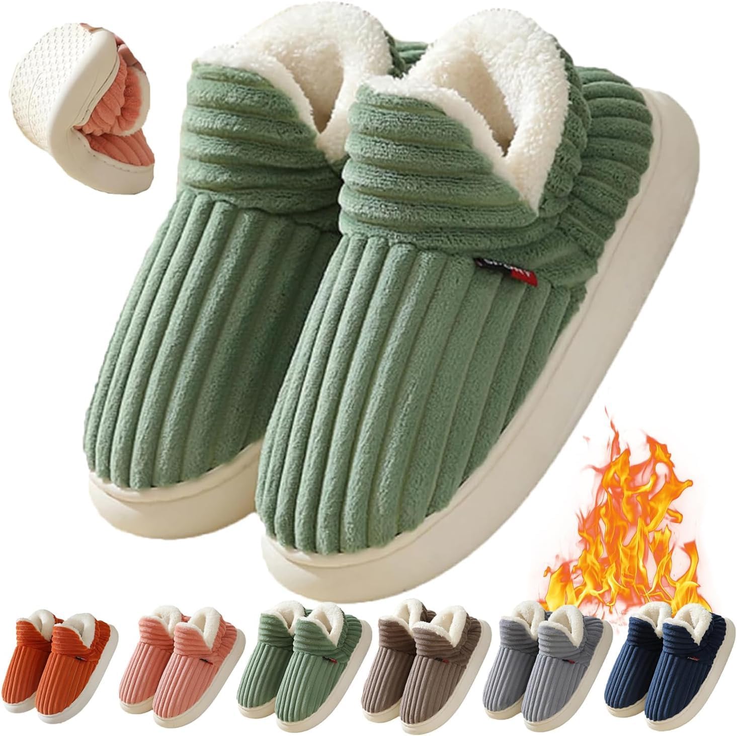 

Тапочки-ботиночки Pluffi, новинка 2025 года. Уютные стильные тапочки, комфортные тапочки Pluffi, теплые тапочки с плюшевой подкладкой для женщин и мужчин Podafu, зеленый