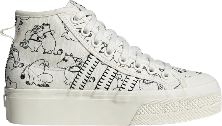 

Кроссовки Moomin x Wmns Nizza Platform Mid 'Moominvalley Characters', белый