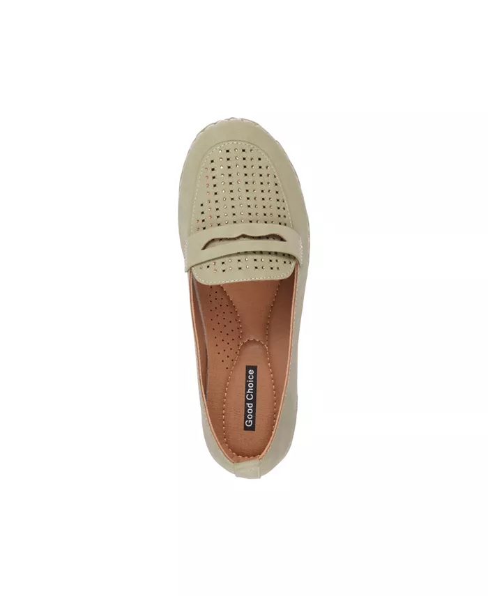 Женские лоферы Danita с декоративными элементами GC Shoes, зеленый — фото 4