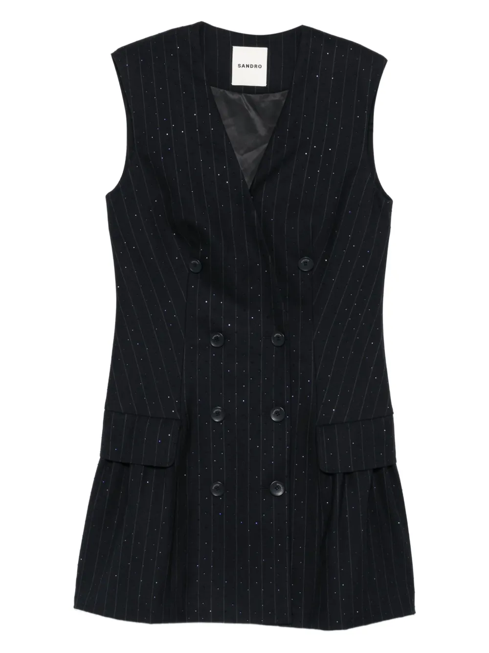 

Платье без рукавов со стразами SANDRO, синий