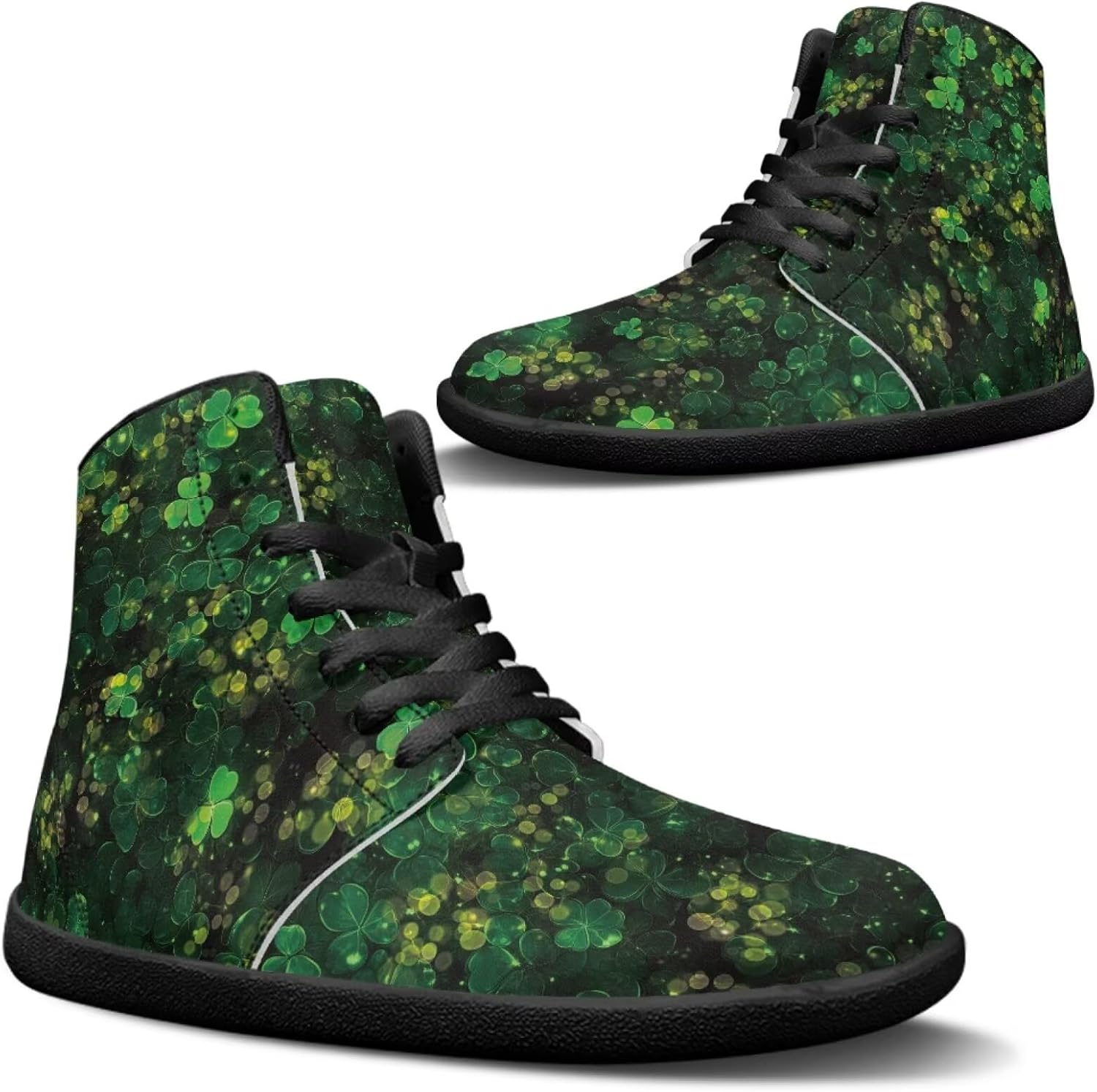 

Мужские кроссовки Jeiento из искусственной кожи для Дня Святого Патрика с широким носком, для ходьбы, высокие повседневные обувь, St. Patrick's Day Leaf