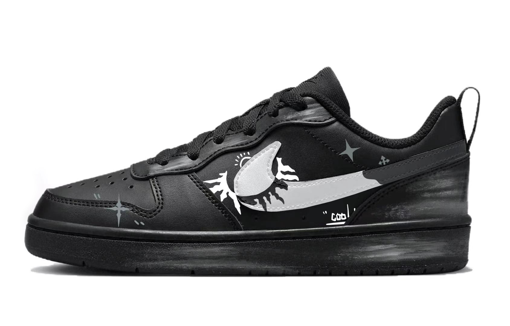 

Nike Court Borough Cool Star Cliff нескользящие низкие кроссовки для скейтборда black white детские