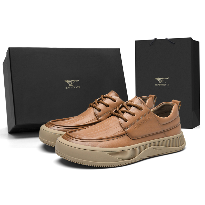 

SEPTWOLVES Черные мужские повседневные туфли Apricot, цвет Apricot (Standard Leather Shoe Size)