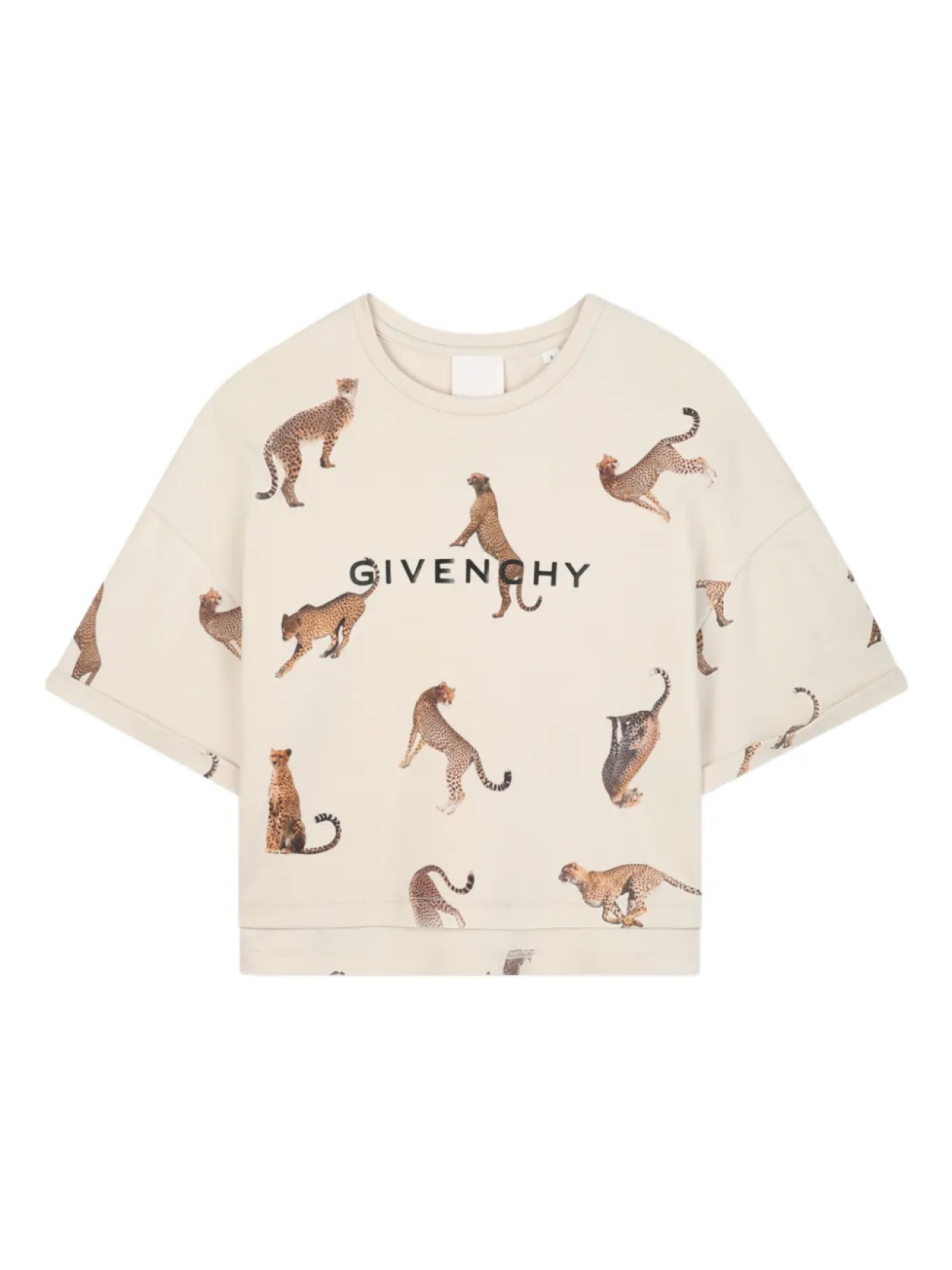 

Футболка с леопардовым принтом Givenchy Kids, нейтральный