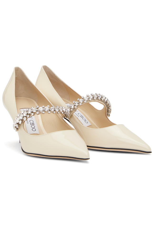 Босоножки Bing pump 65 на каблуке Jimmy Choo, цвет linen — фото 4