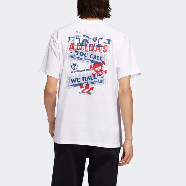 Футболка originals wehaultee skateboard printing sports round neck short sleeve white Adidas, белый — фото 3
