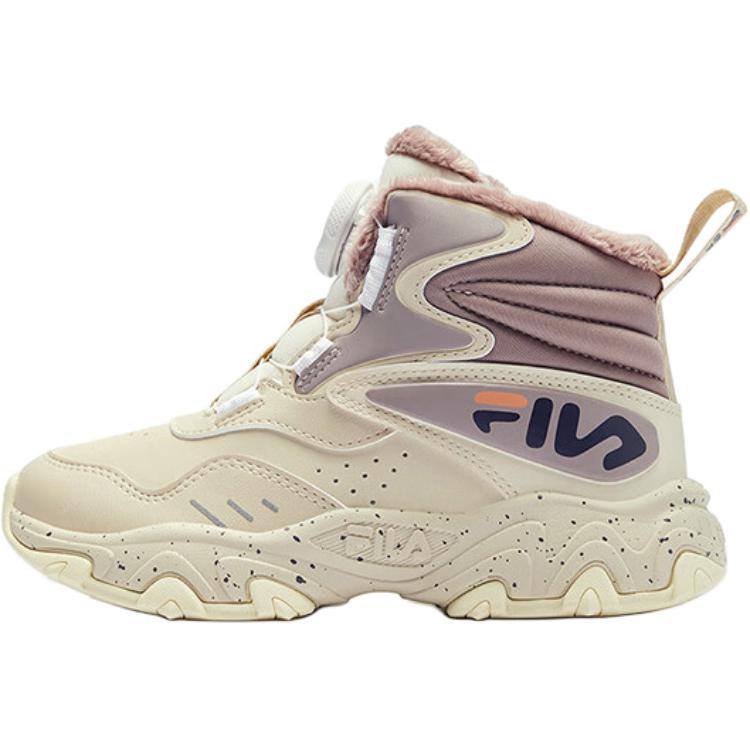 

FILA KIDS Нескользящие и износостойкие теплые высокие детские уличные кроссовки розового и коричневого цвета для детей 3–7 лет