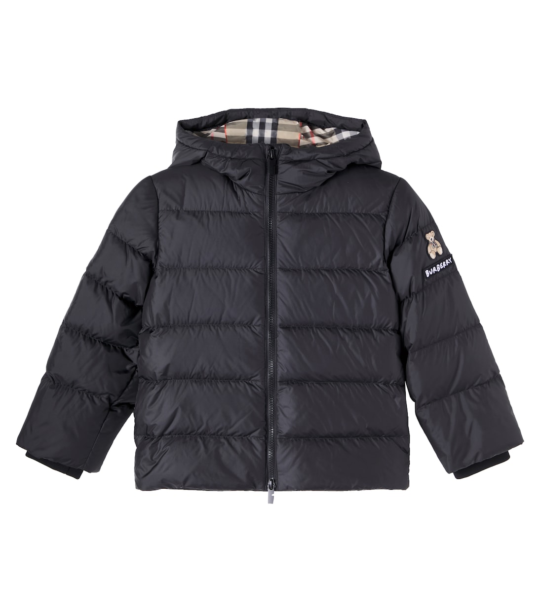 

Пуховик Burberry Check Burberry Kids, черный
