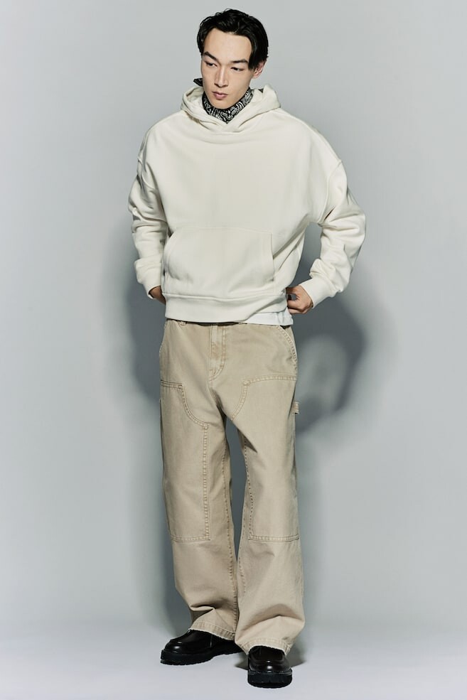 

Худи объемного кроя H&M, белый