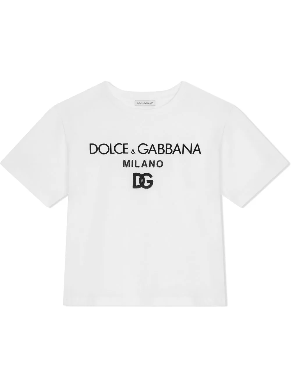 

Футболка DG Milano с вышивкой Dolce & Gabbana Kids, белый