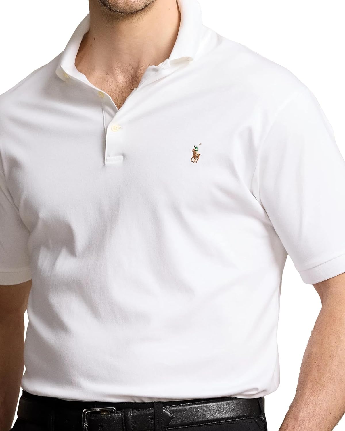 POLO RALPH LAUREN мужская с вышивкой, Pure White With Multi-Colored Signature Pony. — фото 4