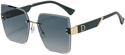 

Коричнево-черные солнцезащитные очки, женские аксессуары, женские солнцезащитные очки с металлическими градиентными линзами, женские солнцезащитные очки без оправы MTZJH, H