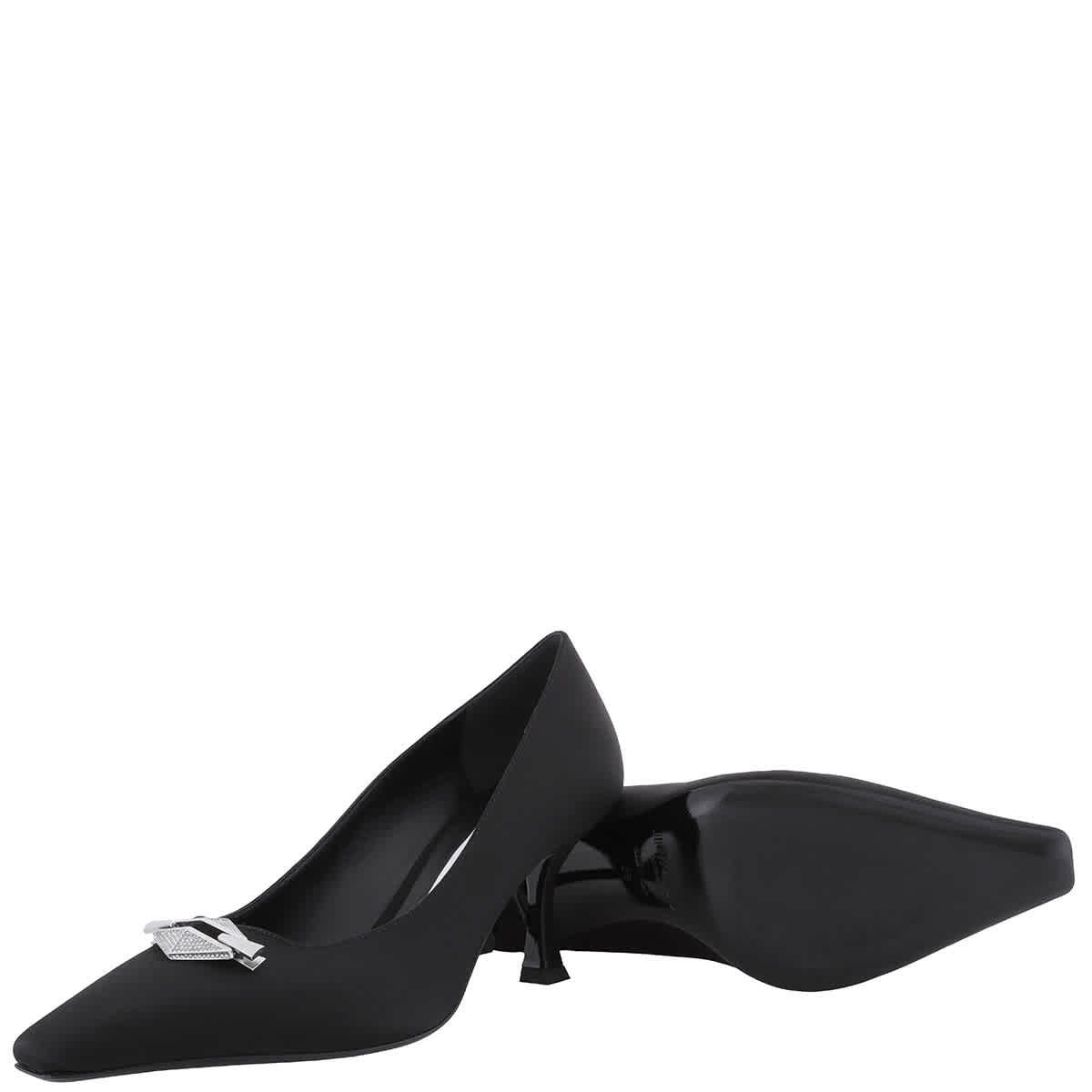 Атласные туфли-лодочки Jimmy Choo Ryker с декором, черный — фото 2