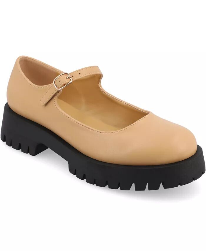 Женские туфли на плоской подошве Kamie Lug Sole Mary Jane Journee Collection, коричневый