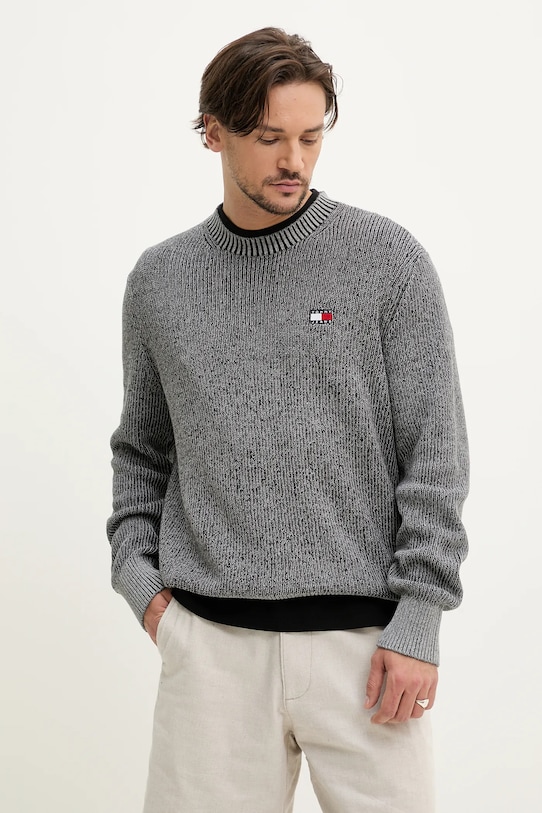 

Хлопковый свитер Tommy Jeans, серый