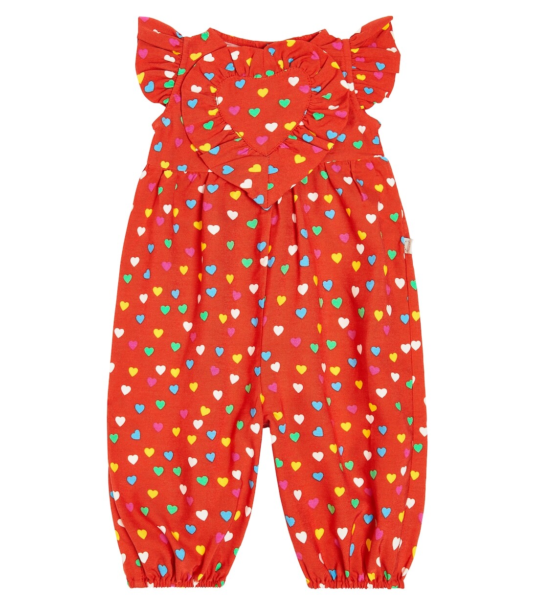 

Детский комбинезон с нагрудником и принтом спереди Stella Mccartney Kids, красный