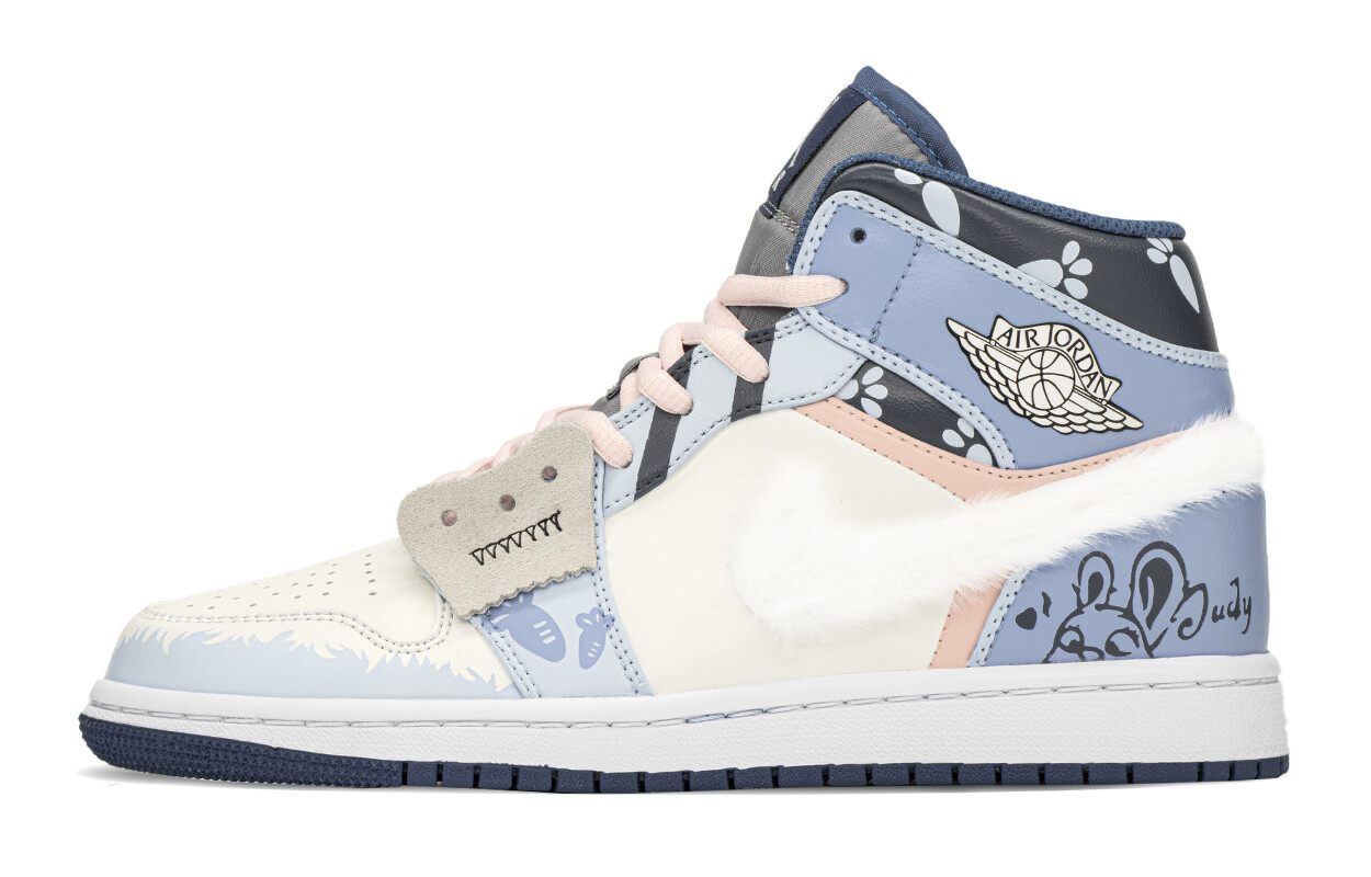 

Кроссовки Air Jordan 1 Vintage Basketball Shoes Women's Mid-top Blue/pink, голубой, Синий, Кроссовки Air Jordan 1 Vintage Basketball Shoes Women's Mid-top Blue/pink, голубой