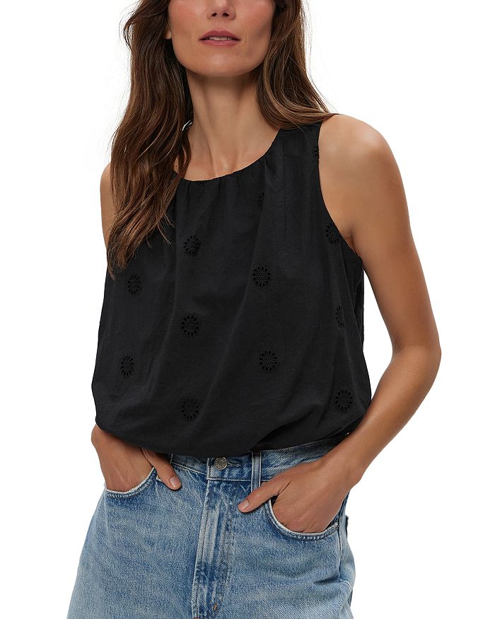 

Топ с кружевными вставками Hazel Eyelet Bubble Michael Stars, черный