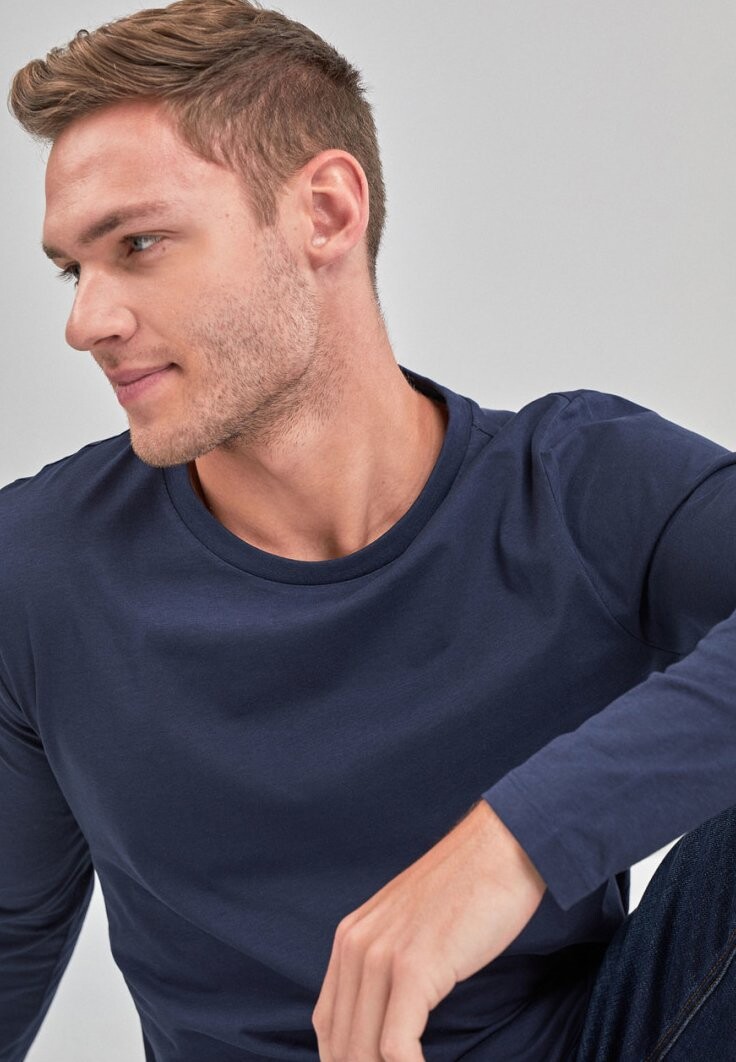 Топ с длинным рукавом Long Sleeve Crew Neck Next, темно-синий — фото 4