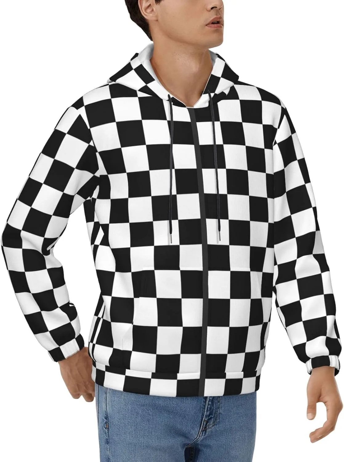 

Толстовка с капюшоном на молнии для мужчин, с карманом OXJOIIS