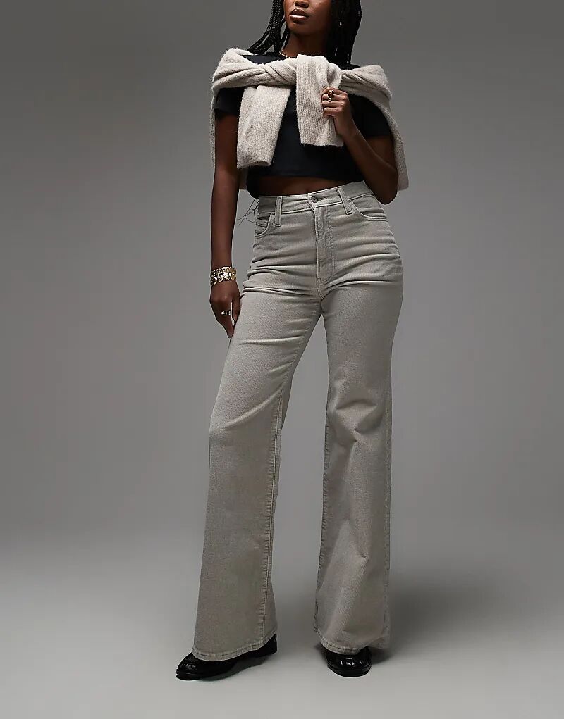 

Джинсы Levi's Ribbage Bells с высокой посадкой, расклешенные, светло-серого цвета