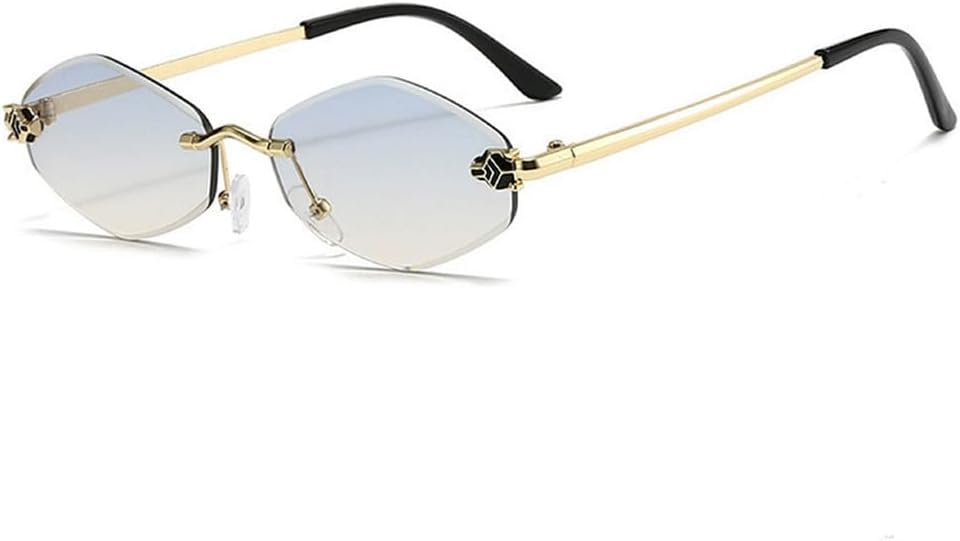 

Женские солнцезащитные очки в стиле панк с шестиугольной оправой, модные, в маленькой многоугольной оправе, винтажные, без оправы, защита от УФ-излучения UV400 WNCKSQ, C4blueyellow