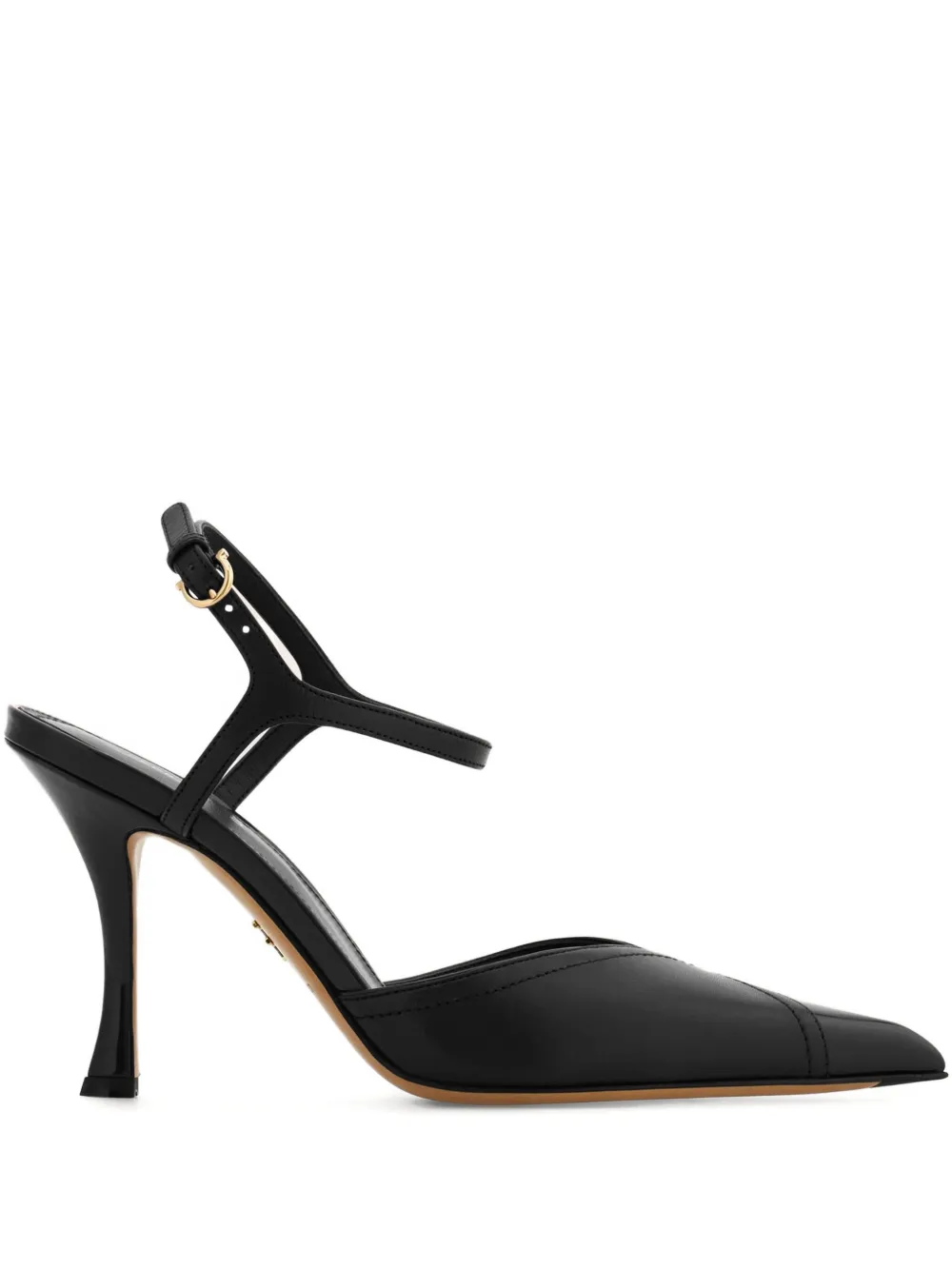 95-миллиметровые кожаные сандалии Ferragamo, черный