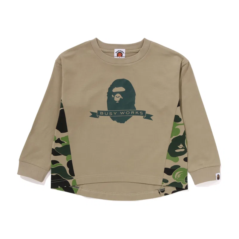 Футболка детская A Bathing Ape бежево-желтая