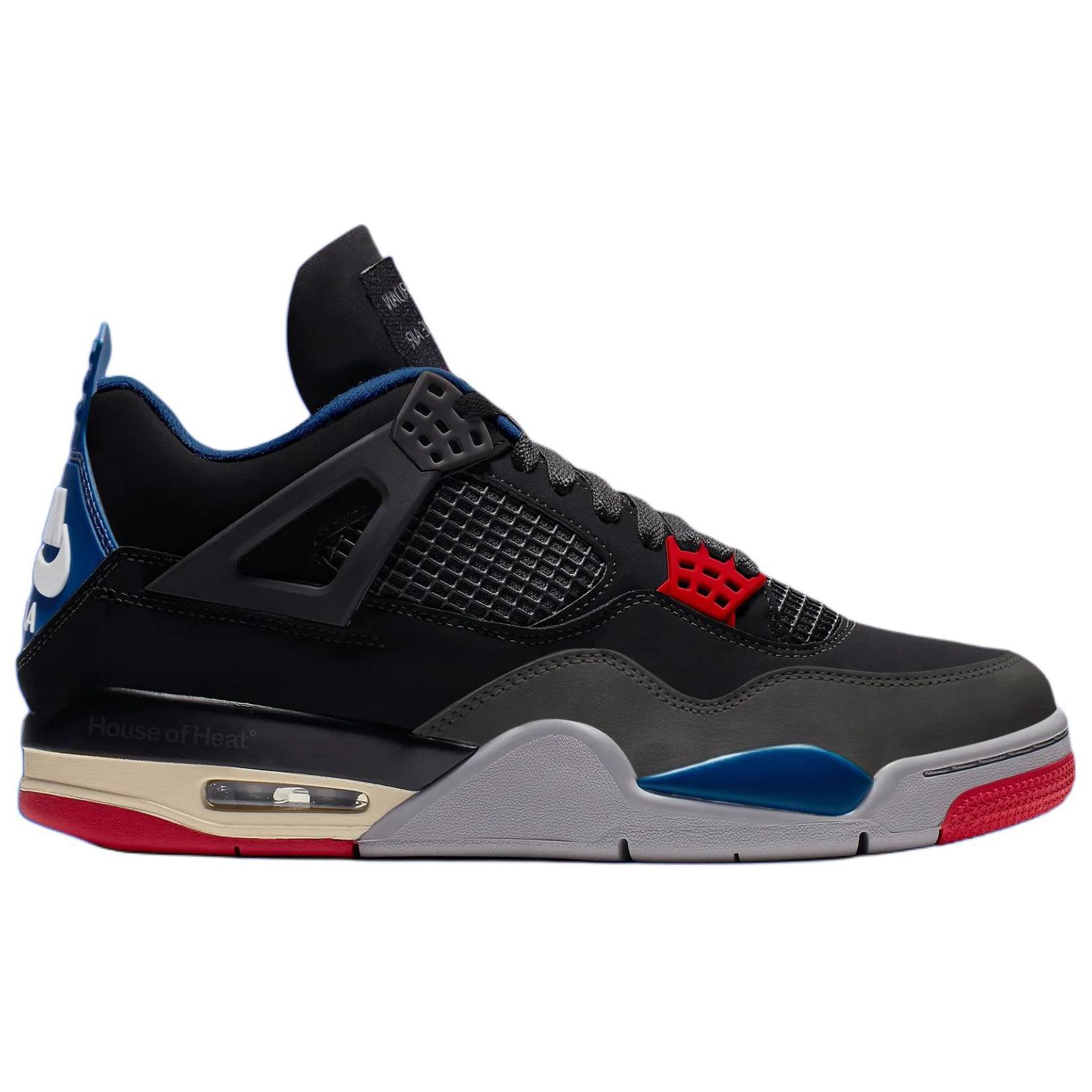 Ретро редкая футболка Air Jordan, черный/огненно-красный-темный королевский синий-темный дымчато-серый-технический серый — фото 3
