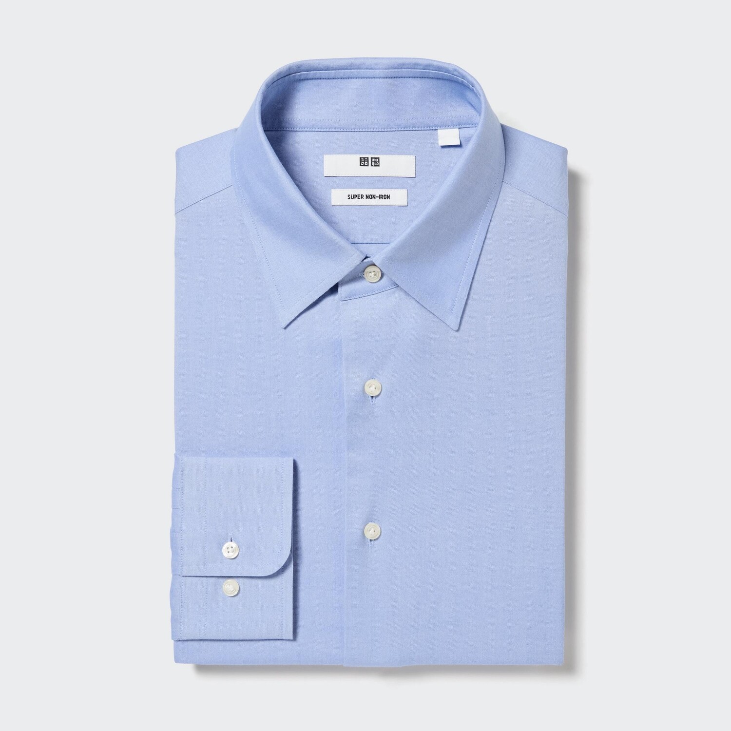 

Рубашка UNIQLO Super Non-iron стандартного кроя, светло-синий