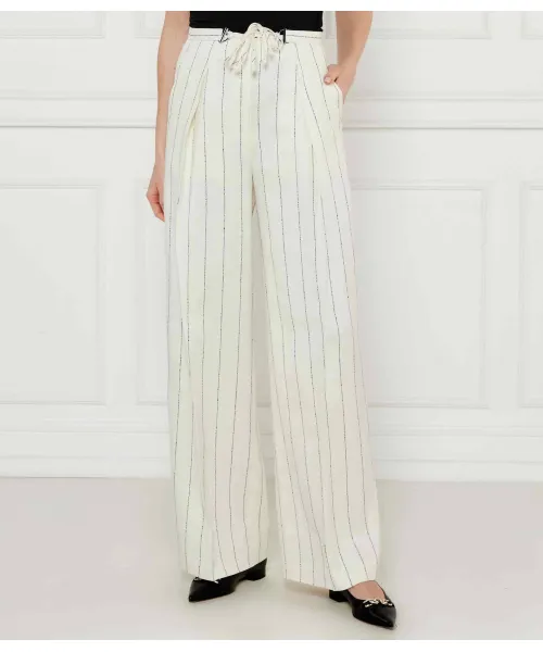 

Льняные брюки Tiana5 Loose fit Boss, бежевый