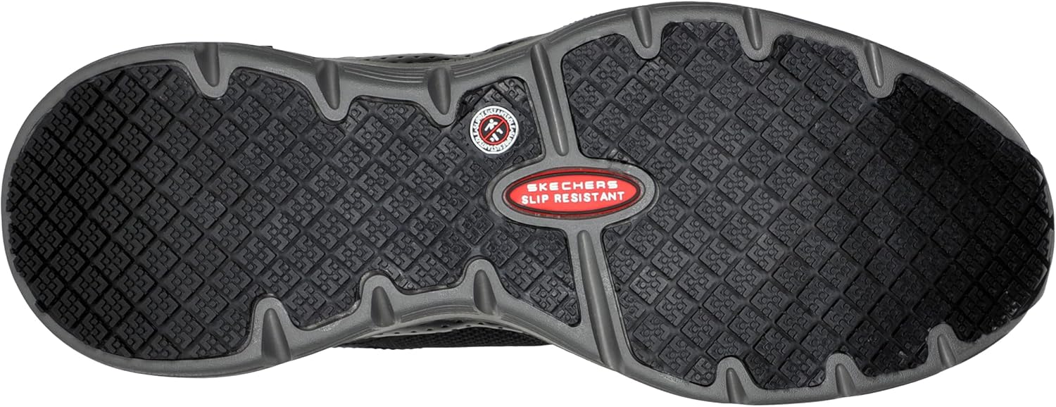 Мужские ботинки Skechers с шнуровкой, защитным носком и поддержкой свода стопы, черный/угольный — фото 4