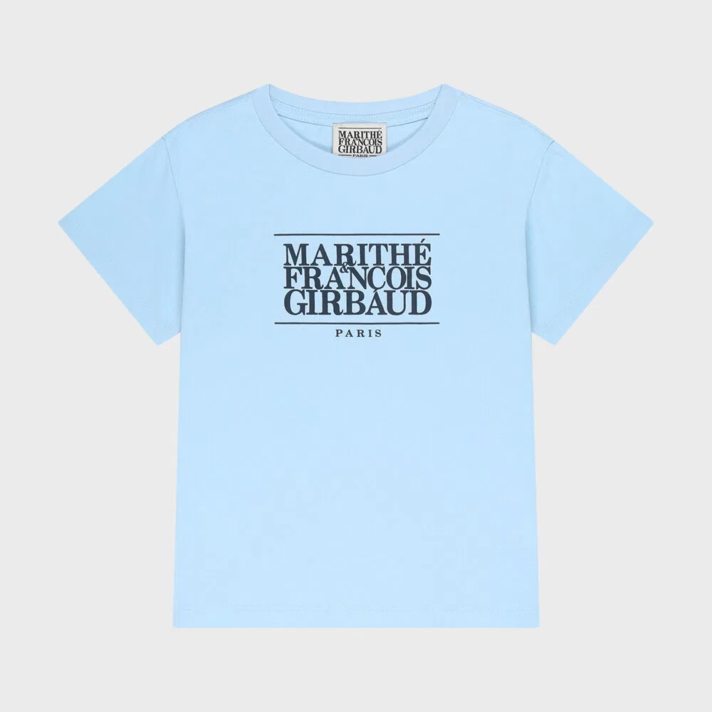 Детская футболка Kids Classic Logo Tee светло-голубого цвета от Marithé Kids — фото 2