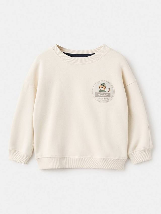 

Детский свитшот из хлопковой смеси с аппликацией в виде животных Mango, Natural White