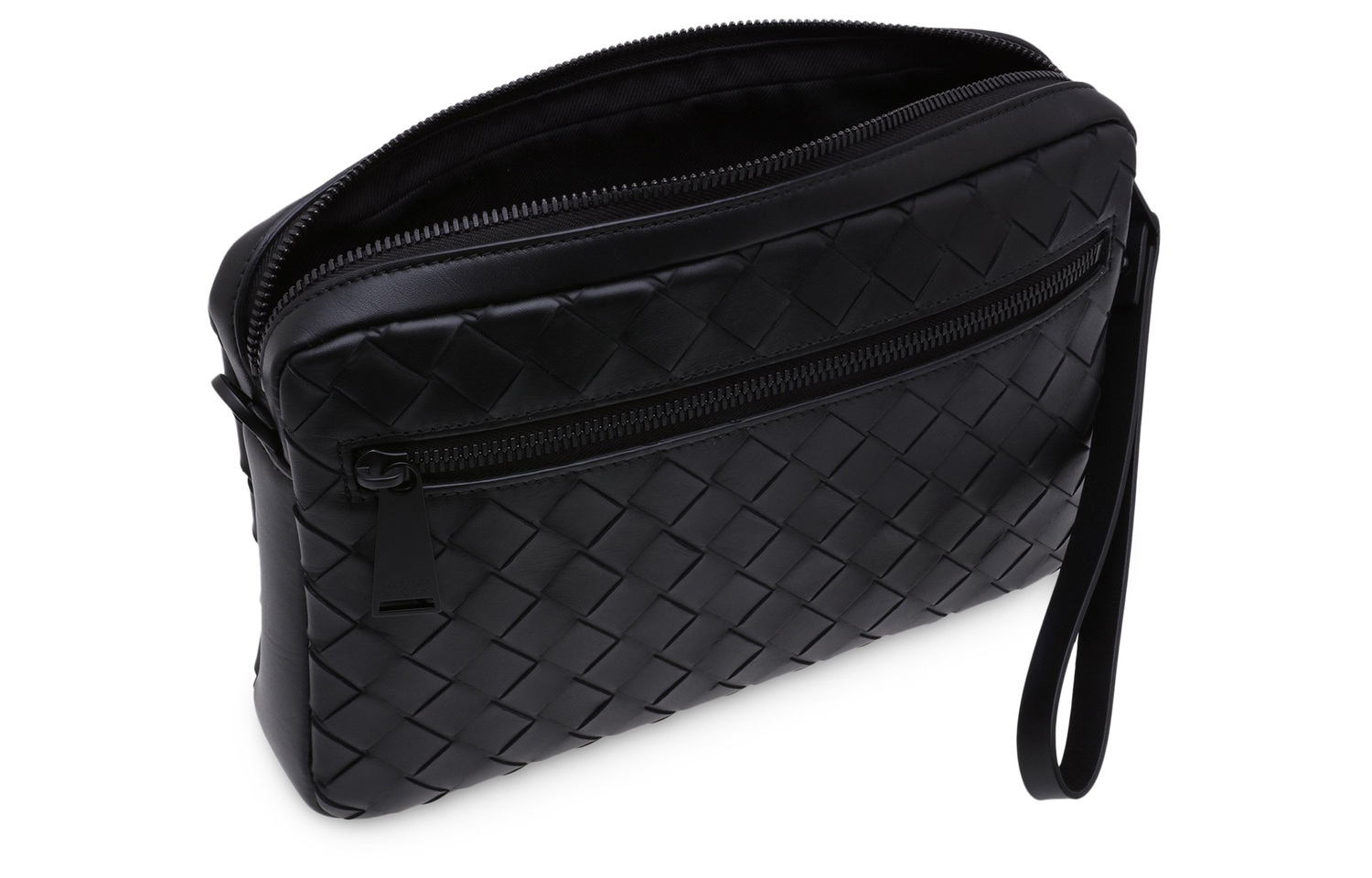 Bottega Veneta Кожаная сумка-мессенджер через плечо мужская черная — фото 3