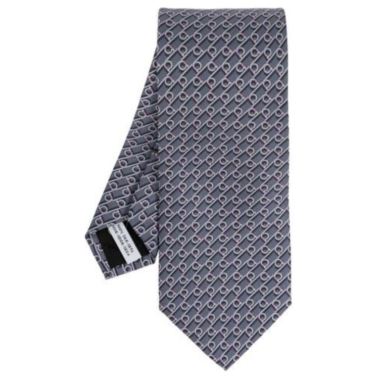 

Ferragamo Графический галстук с острым кончиком, Dark Gray
