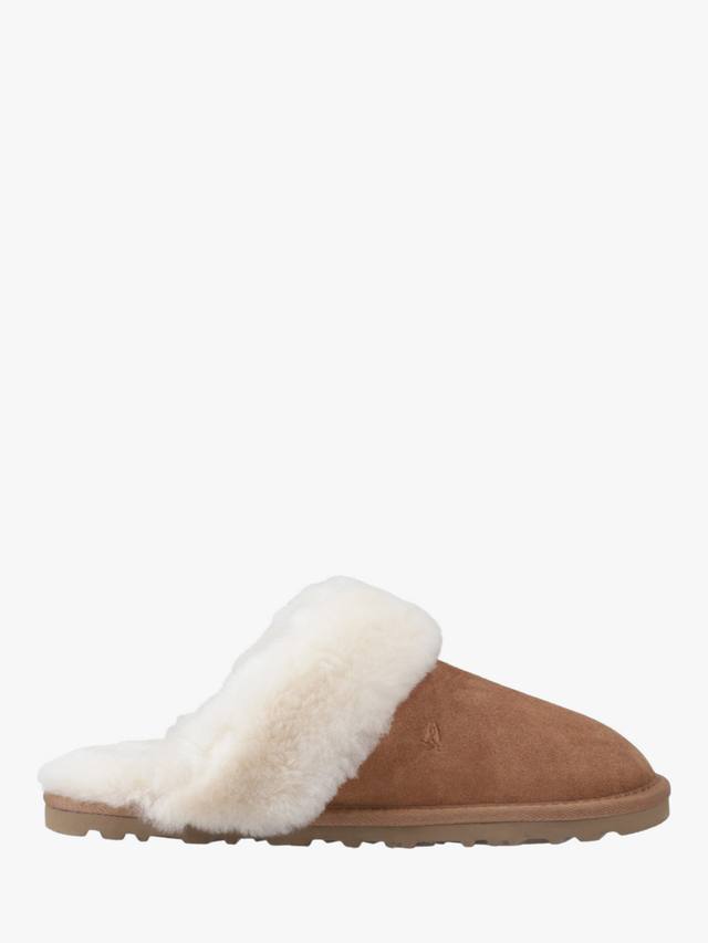 Саманта замшевые тапочки-мулесы с овчиной на воротнике Hush Puppies, Tan