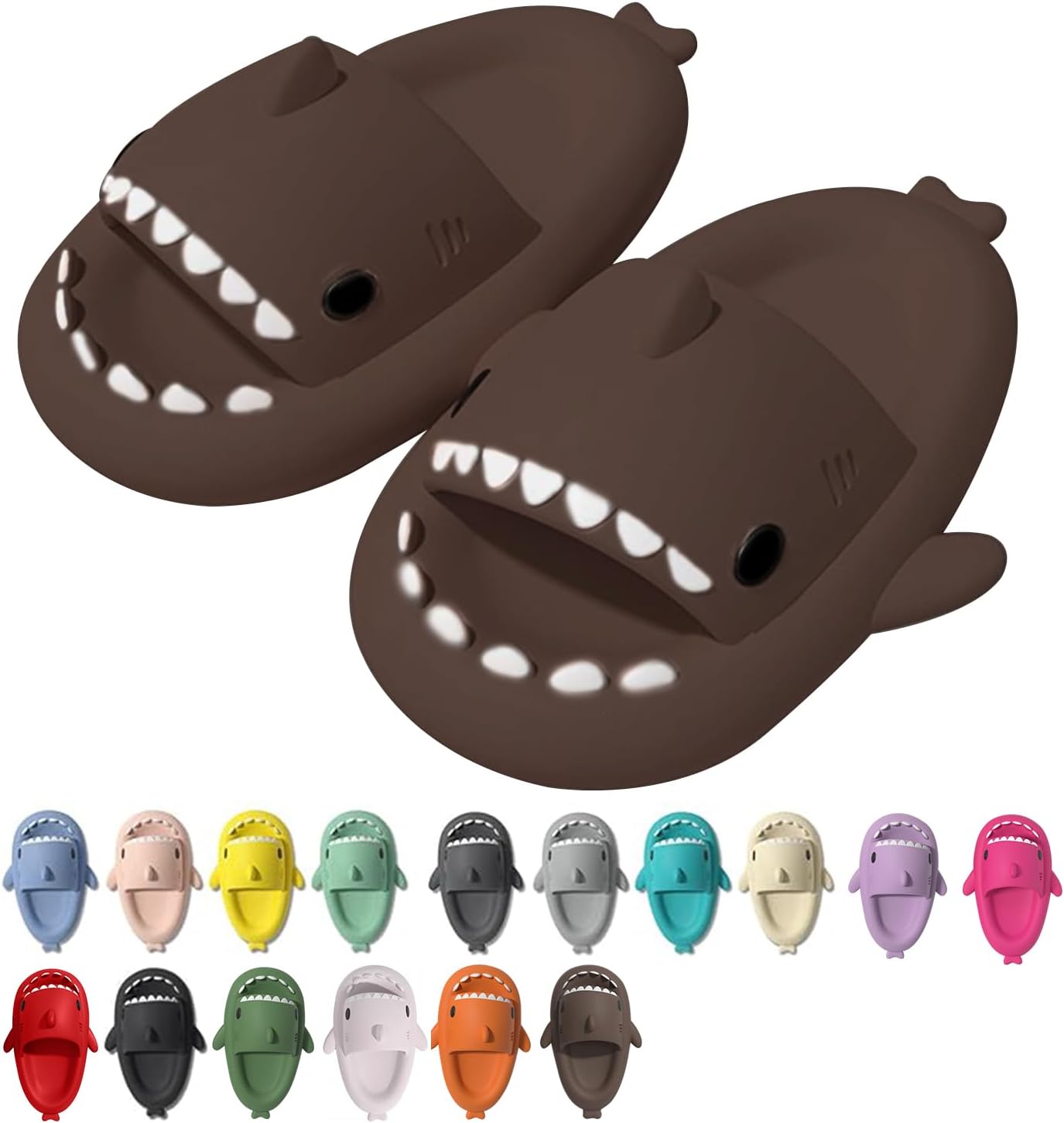 

Тапочки Roscylco Shark Cloud, милые шлепанцы с акулой для женщин и мужчин, летние тапочки-сандалии для мальчиков и девочек, спа-платформа, нескользящие пляжные сандалии с открытым носком, душевые тапочки для пары Rosyclo, коричневый