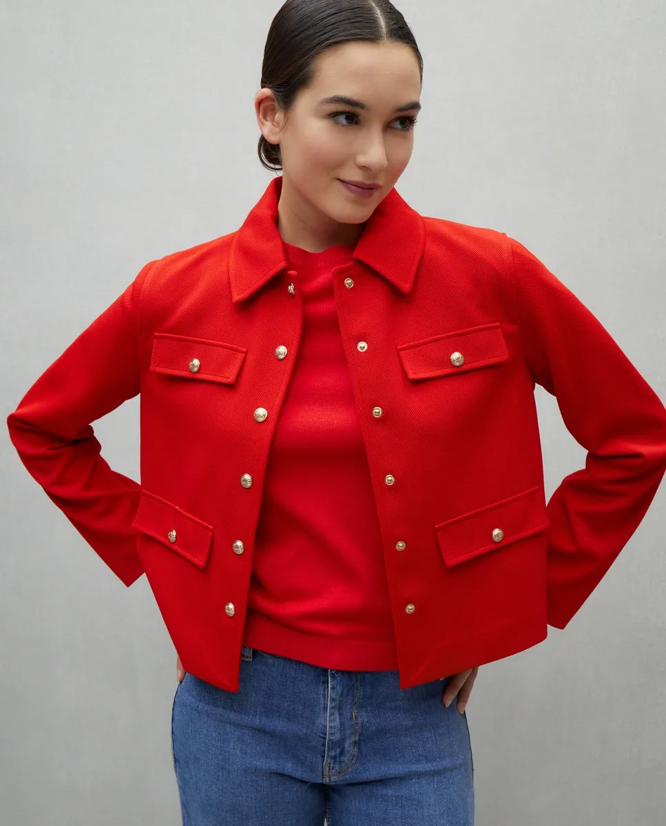 

Женская короткая трикотажная куртка Easy Wear, красный