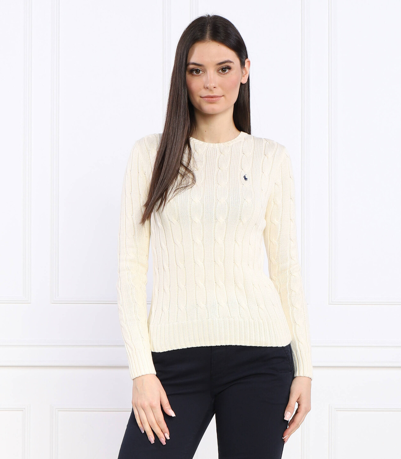 Свитер POLO RALPH LAUREN Slim Fit, кремовый — фото 3