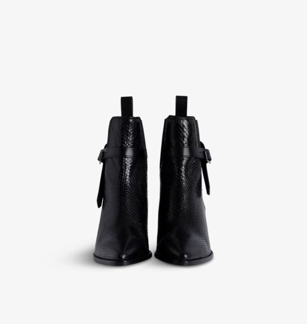 Ботильоны Tyler из кожи с эффектом питона на каблуке Zadig&Voltaire, цвет noir — фото 3