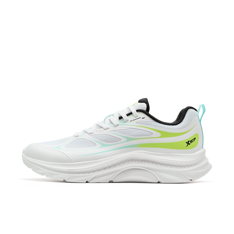 

XTEP Кроссовки для бега с низким верхом, противоскользящие, износостойкие, мужские, белые, зеленые