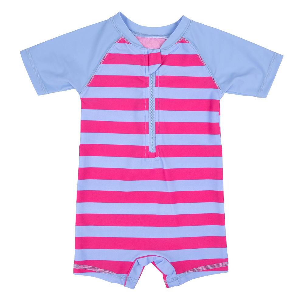 Сплошной рашгард Leveret Baby в полоску, цвет Striped Purple Denim